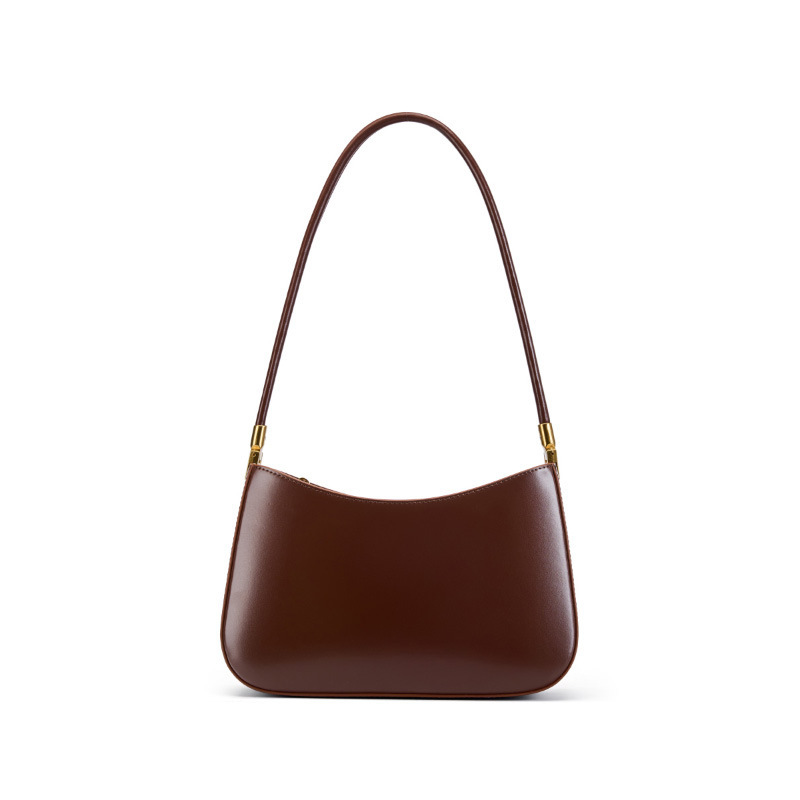 Spring/Summer 2025 New Niche Design Genuine Leather Commuter Baguette Bag French Style Underarm Shoulder Bag Retro Women's Handbag - Thumbnail 7