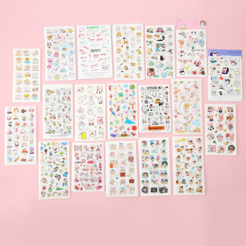 Cartoon Cute 6-Pack Sticker DIY Journal Stickers Student Supplies Stickers Children Stickers Small Pattern Stickers