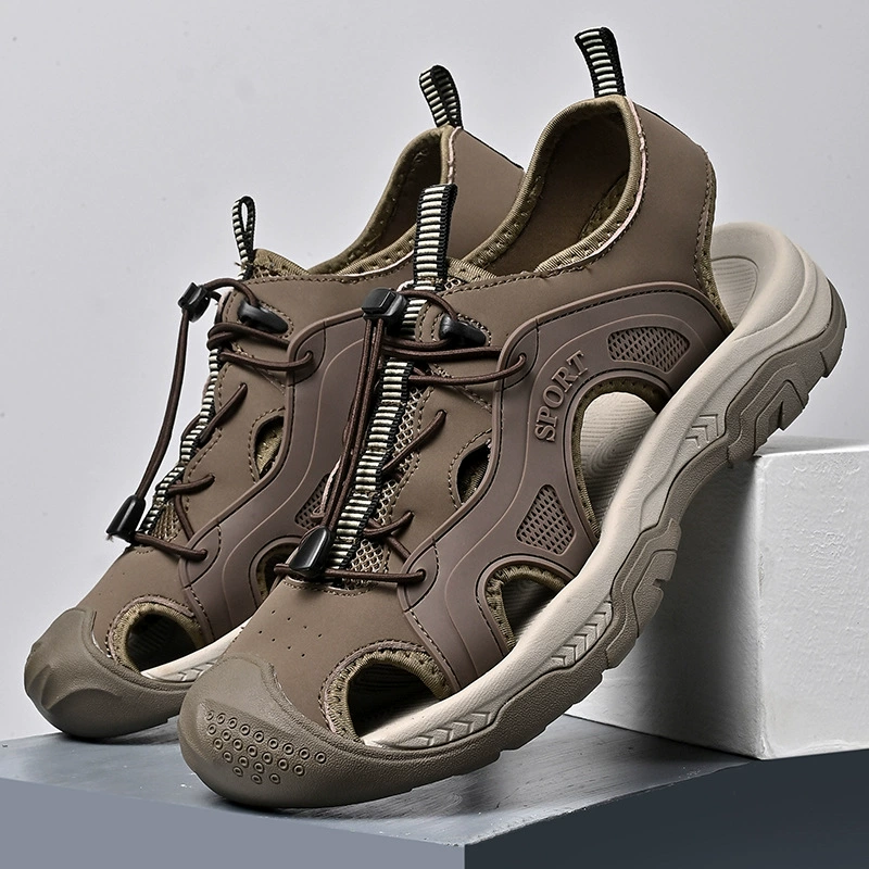 Мужские летние сандалии больших размеров для пляжа и отдыха на природе, дышащие, новые, 2025 года.