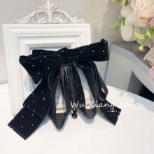 韩国原创丝绒闪闪2025新款高级感丝绒蝴蝶结香蕉夹发夹发饰头饰东