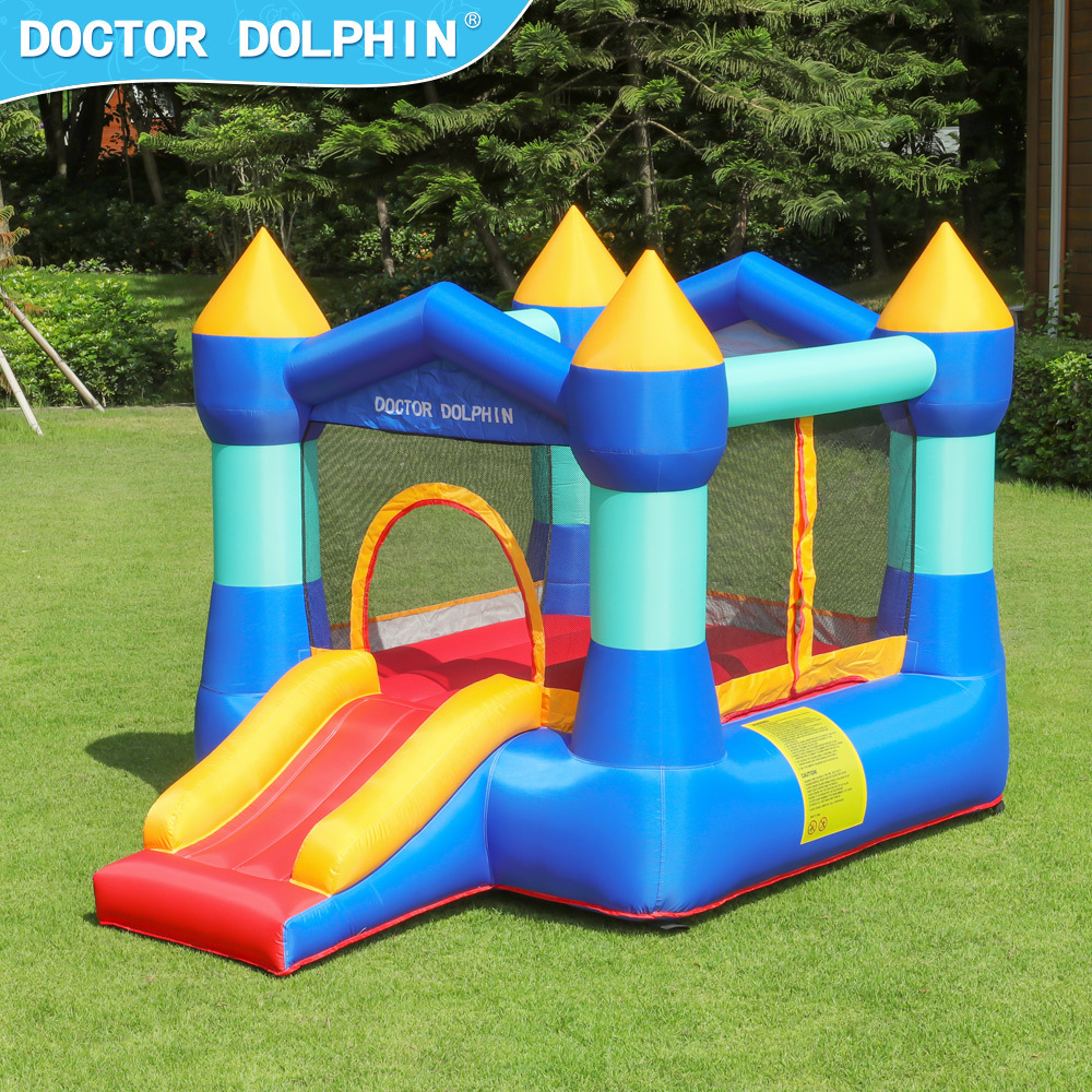 Castillo Inflable Infantil Doctor Dolphin, Trampolín con Tobogán para Uso Doméstico, Castillo de Tela Oxford para Interiores, Pequeñas Instalaciones de Juegos para Niños