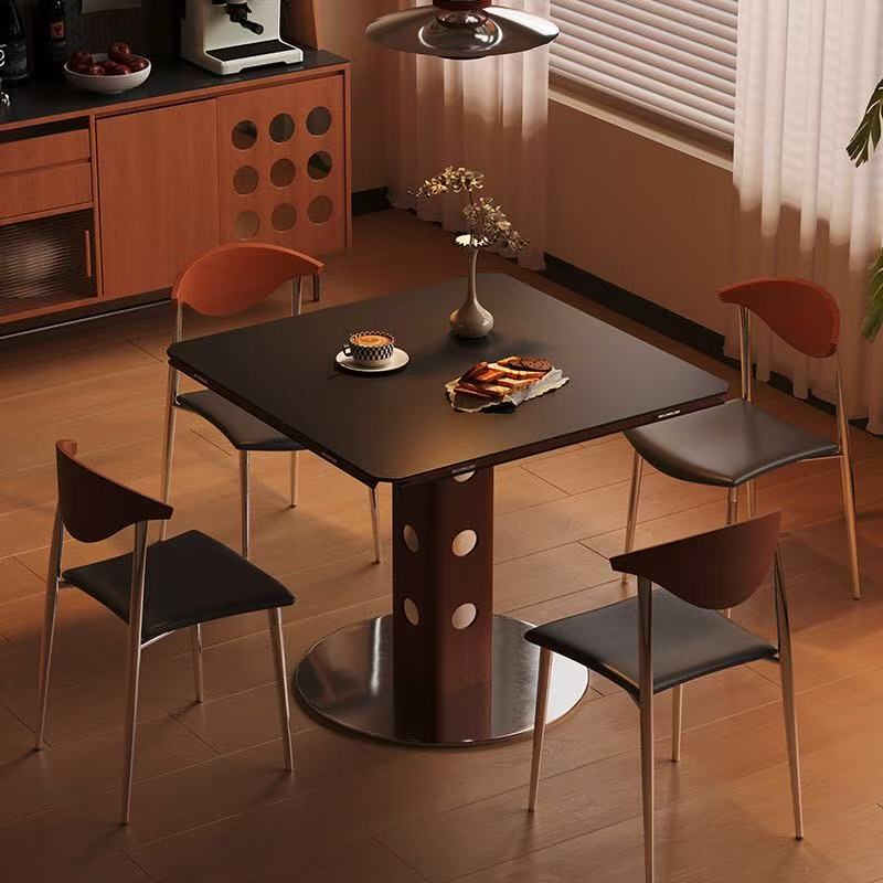 Mesa de comedor plegable cuadrada de madera sólida, mesa redonda de madera sólida, mesa redonda multifuncional para el hogar