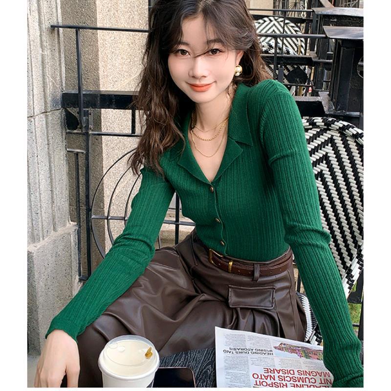 EA Norwegian Forest style early autumn retro slim-fit long-sleeved knit top for women EA Norwegian Forest style early autumn retro slim-fit long-sleeved knit top for women