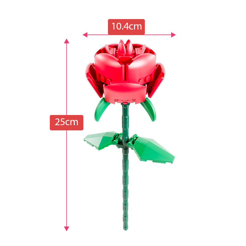 Educational toys compatible with LEGO rose graduation season gift building blocks flower assembling educational toys decorative small particles