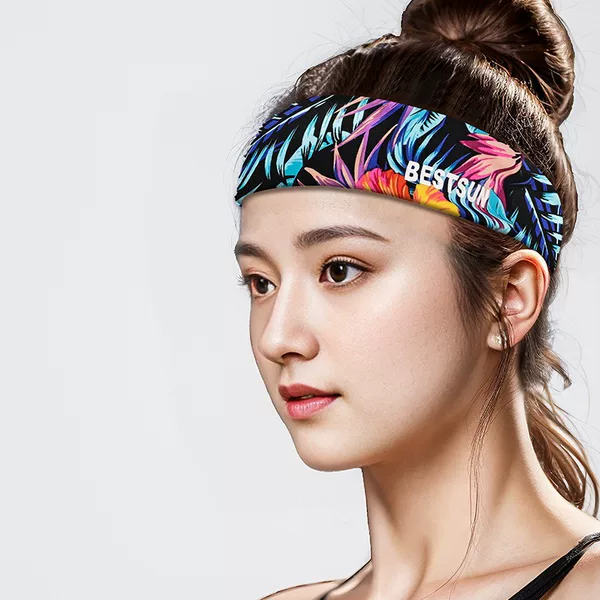 Sports Antiperspirant Headband Trendy Men's and Women's Outdoor Fitness Yoga Running Sweat-Absorbent Headband Basketball Sweat-Guided Hair Bandana