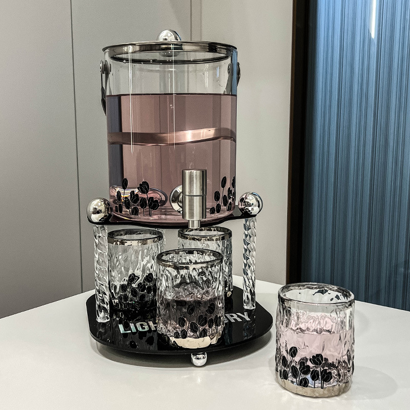 Luxury Ins-style High-end Glass Water Cup Home Set Drinking Glasses Guest Waterware Fruit Teapot Tea Cups