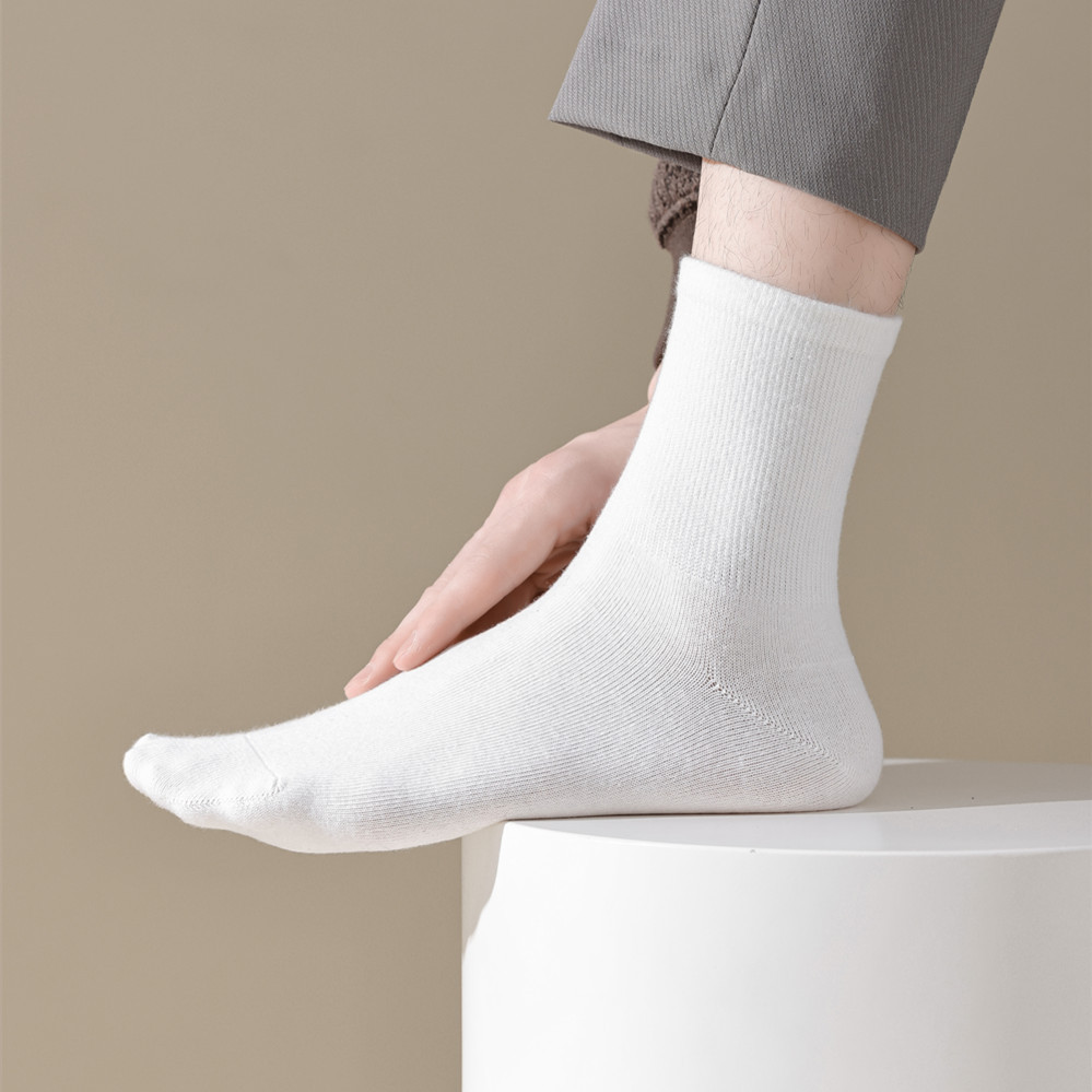 Calzini da lavoro da uomo in cotone traspirante, assorbenti del sudore, calzini per quattro stagioni, primaverili e autunnali, calzini verticali morbidi ed elastici, bocca_voghion.com