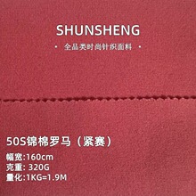 50S锦棉罗马面料 320g紧赛人棉锦纶弹力布双面时装西装连衣裙布料