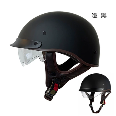Head Circumference Helmet, Motosiklet kaskı (dəbilqə) - 015-matte-black-transparent-lens-m