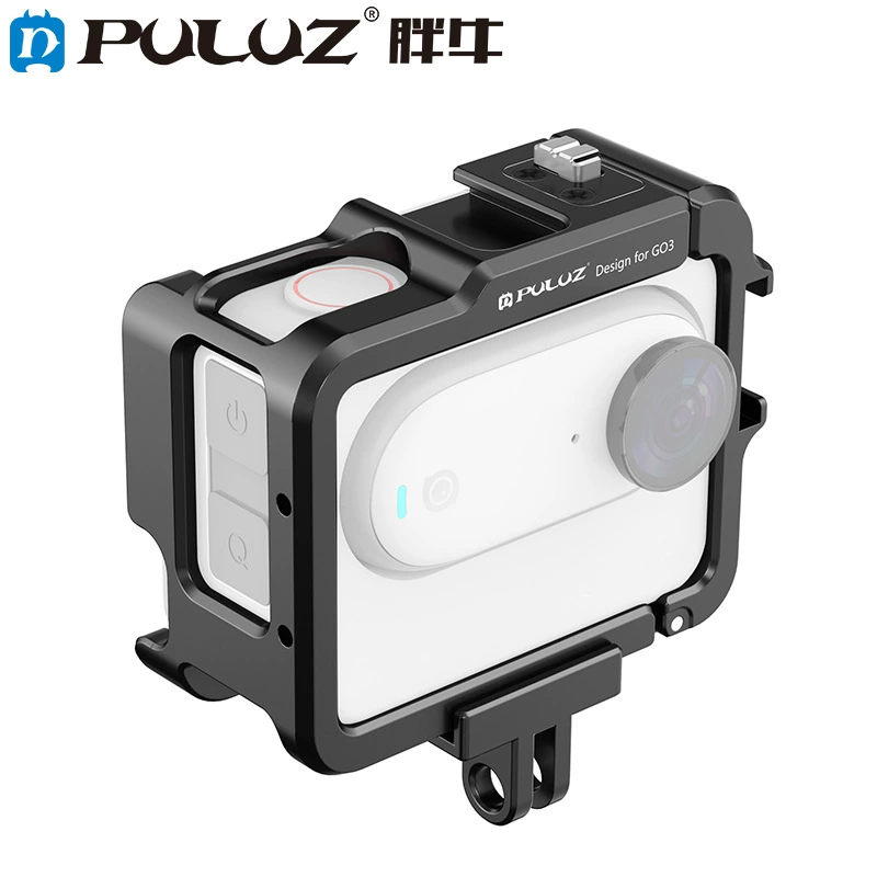Puluz толстая корова подходит для Insta360 GO3/3S металлическая клетка кролика камера расширенная граница холодные ботинки защитная оболочка