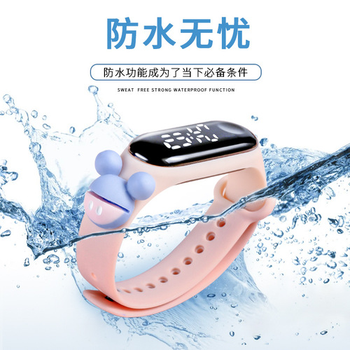 Factory direct sales children's waterproof LED cartoon watch doll electronic watch student trendy silicone electronic bracelet watch