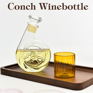 Cross-border hot sale blower wine pot with diamond wine stopper conch decanter creative home bar wine set Wholesale