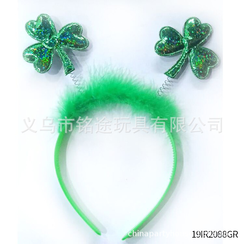 Amazon nuevo Festival Irlandés trébol gafas diadema Día de San Patricio collar pegatina combinación traje