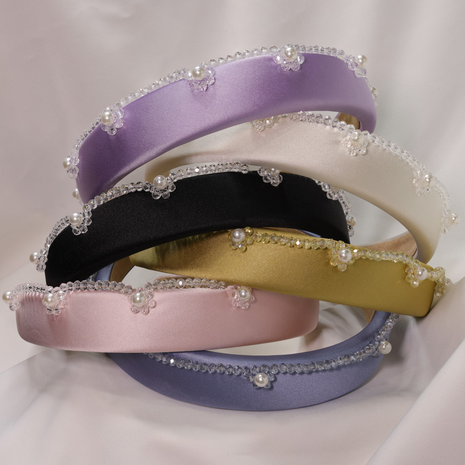 Elegant Solid Color Artificial Crystal Cloth Hair Band 1 Piece display picture 5