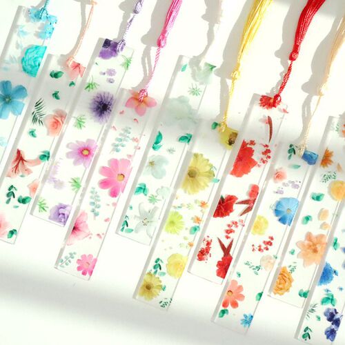 Transparent Acrylic Bookmark, Patterned Bookmark, Student Learning Supplies Stationery Gift Creative Gift Cross-border