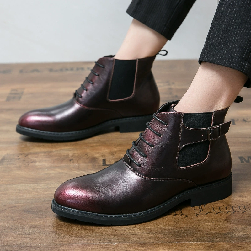Трансграничная кожаная обувь больших размеров, высокие кожаные туфли, размер 38-46, мужская кожаная деловая официальная одежда, кожаные мужские туфли-броги в британском стиле