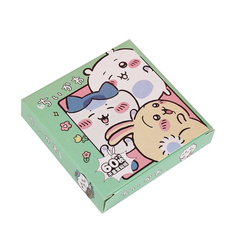 60 piezas de Chiikawa Giikawa pegatinas lindas dibujos animados emoji impermeable paquete decoración pegatinas de tapioca