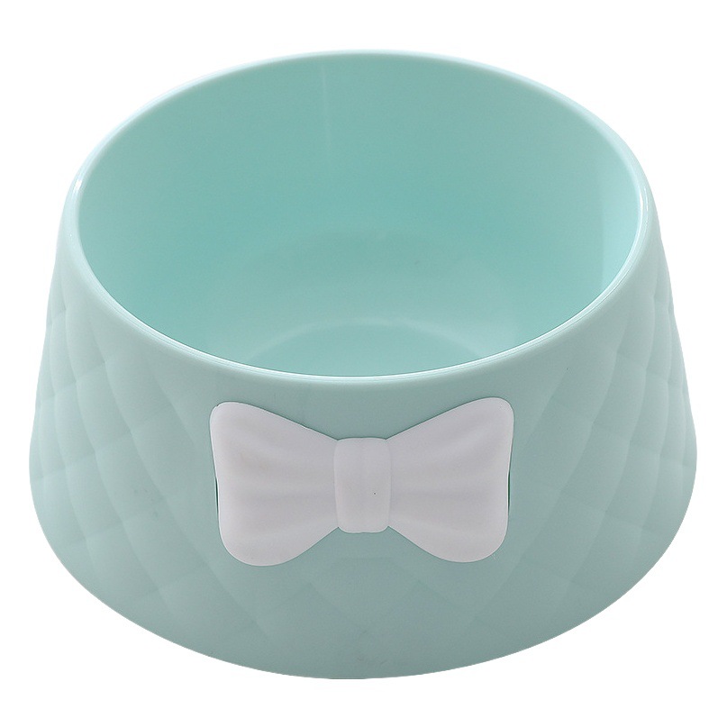 Celebridad de Internet rombo bowknot Pet Bowl INS estilo gato tazón protector cervical columna perro tazón de agua popular mascota perro tazón de comida