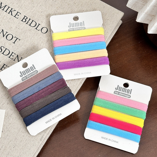 Korean-style seamless towel loop hair tie in colorful minimalist upgraded version nylon high elasticity candy color hair tie