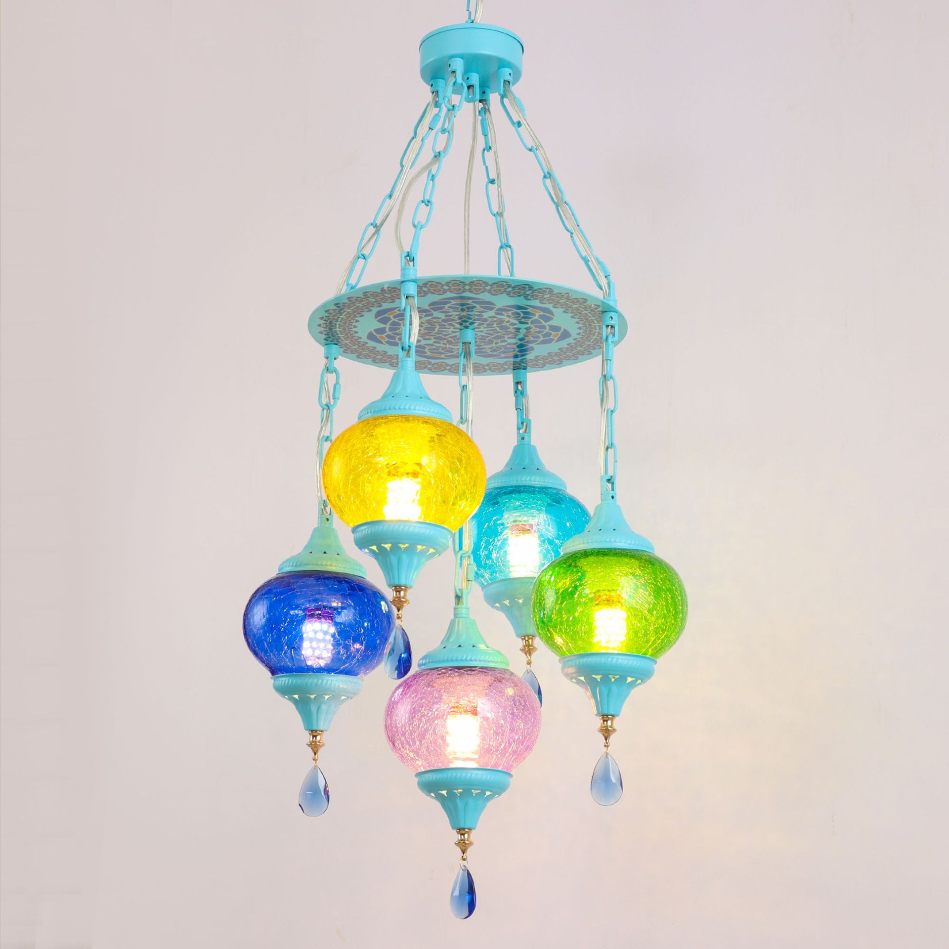 波西米亚复古蓝色裂纹吊灯餐厅酒店民宿氛围灯饰奥斯曼异域风吊灯 - Buy from 1688 via JTL Global