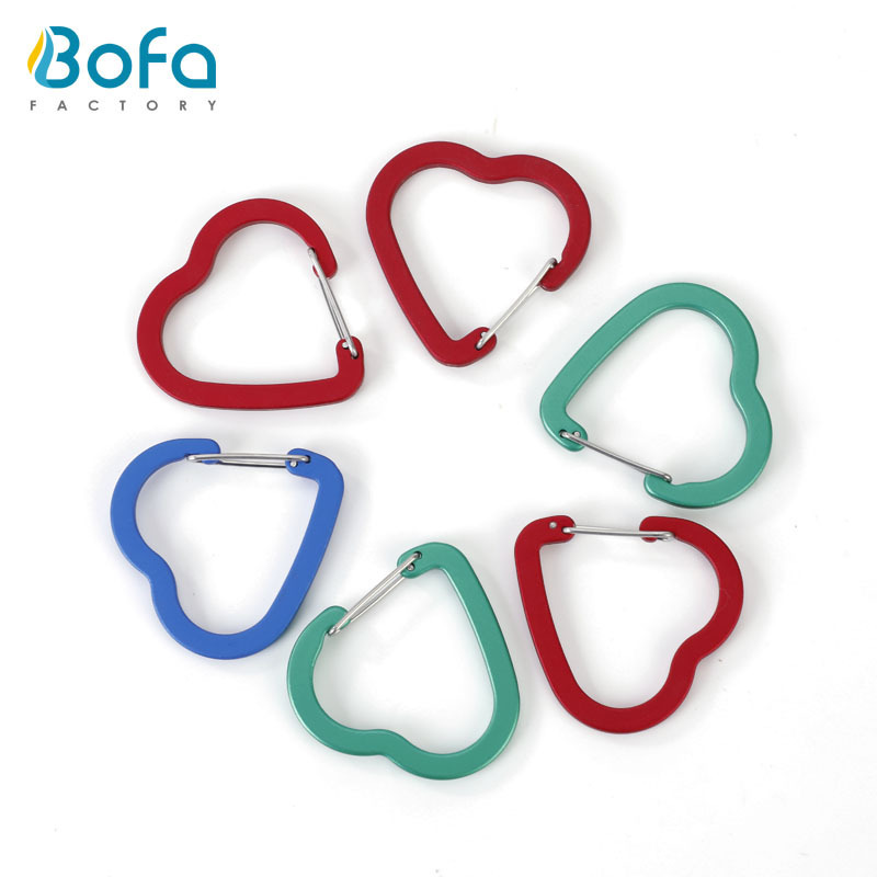 Love key ring mountaineering buckle can print logo flat buckle gift flat aluminum alloy mountaineering buckle luggage accessory buckle