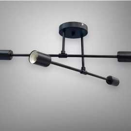 北欧客厅吸顶灯跨境亚马逊 简约卧室餐厅书房工业风铁艺枝形吊灯