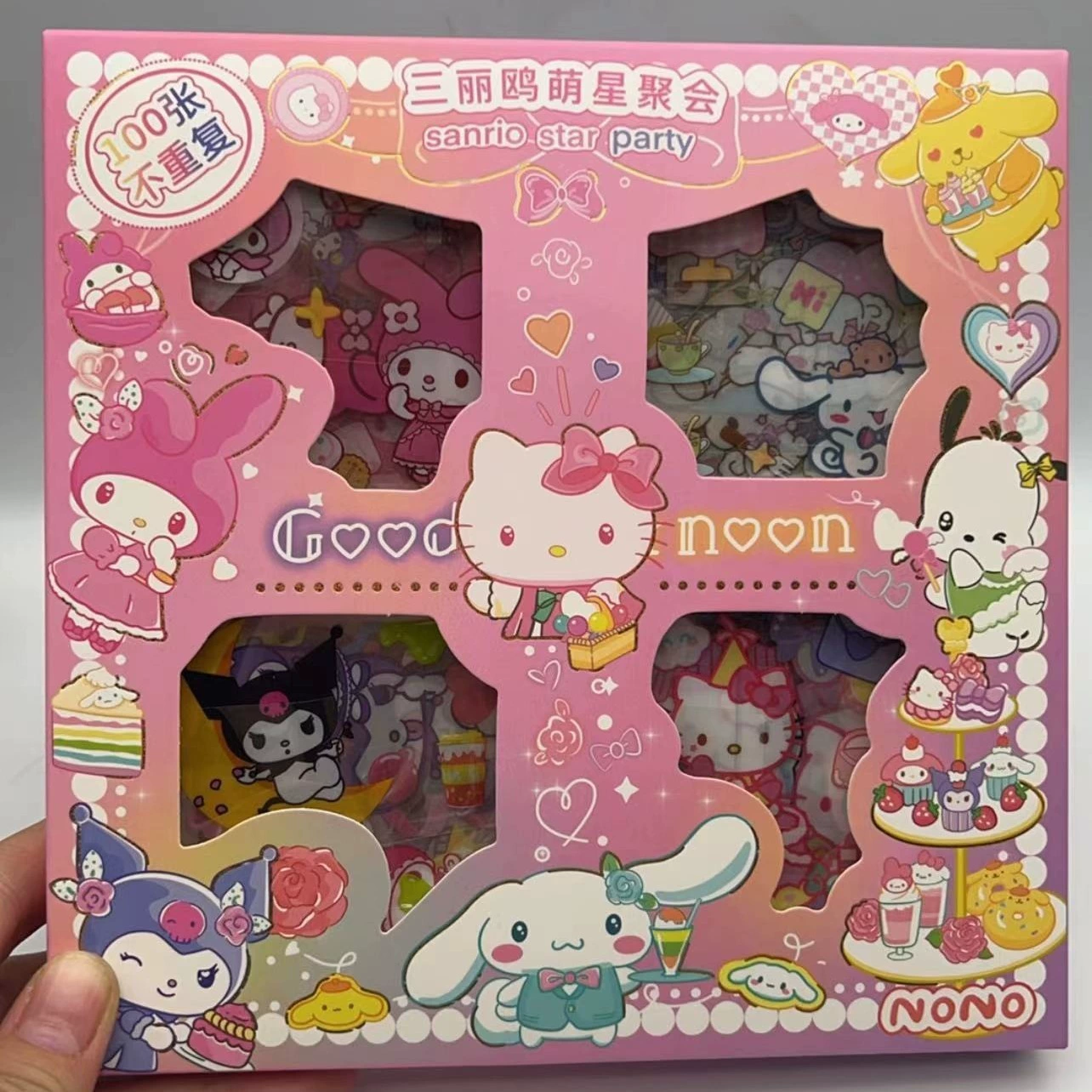 Стикеры Sanrio 100 штук без повторения Kolo Mi Jade Guogou Вертка Подарочная коробка наклейки для девушек детей детский справочник