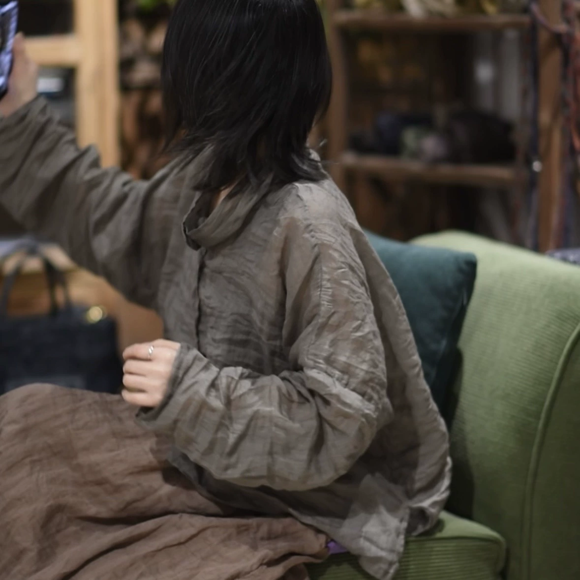 25/04 SN146 мода и искусство ретро сплошной цвет рамовый воротник кардиган рубашка