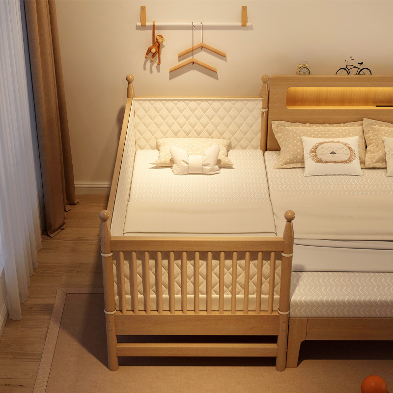 拼接大床神器床边加宽床男女孩单人床环保实木儿童床拼接床婴儿床