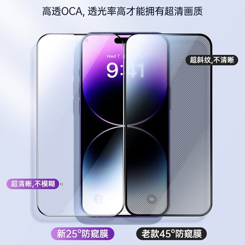 Anti-peeping tempered film is suitable for Apple 15pro anti-peeping 13pro anti-peeping film iPhone14 full-screen mobile phone film