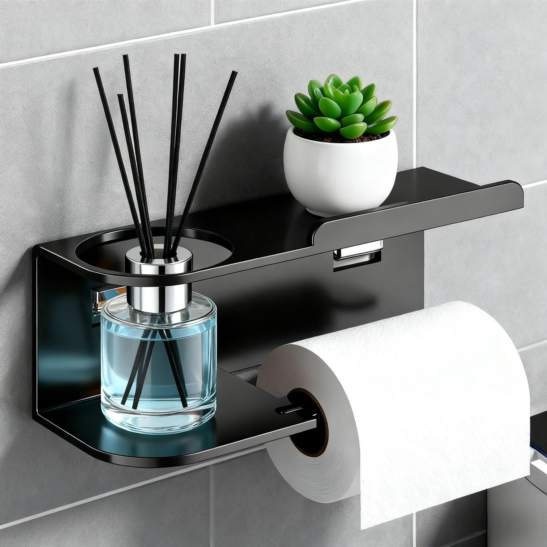Cross-Border Punch-Free Bathroom Paper Towel Holder Toilet Paper Box Storage Rack Wall-Mounted Home Bathroom Mobile Phone Roll Holder