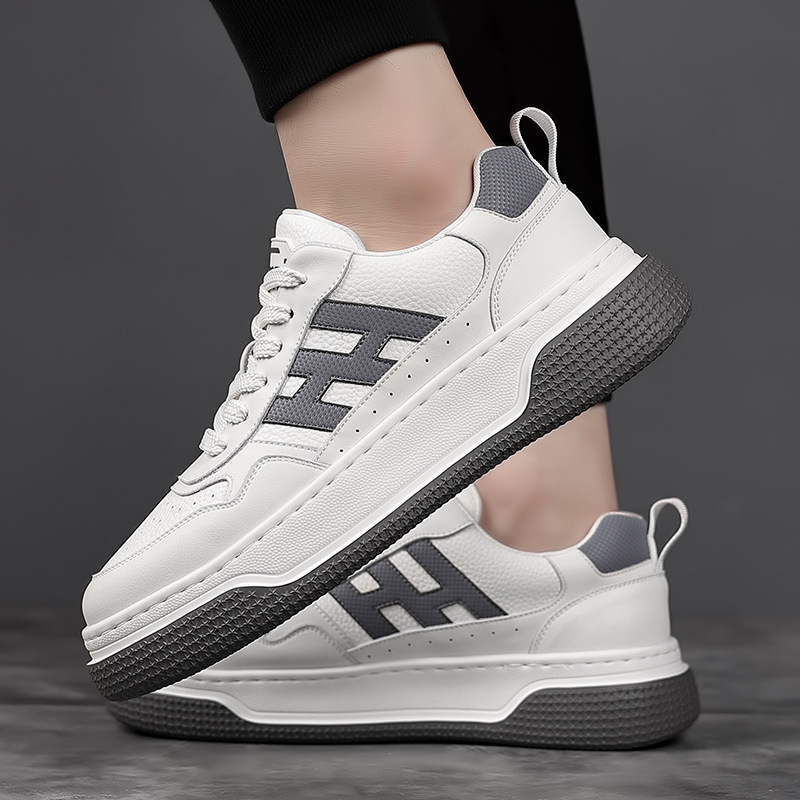 Primavera nuevas zapatillas de deporte para hombre transpirables tendencia coreana ligera absorción de impactos zapatos casuales deportivos zapatos blancos hombres al por mayor