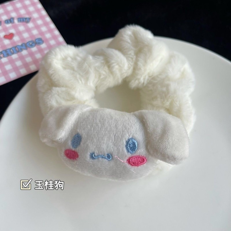 秋冬毛绒发圈玉桂狗扎头发发绳库洛米可爱发饰卡通头大肠发圈批发|undefined