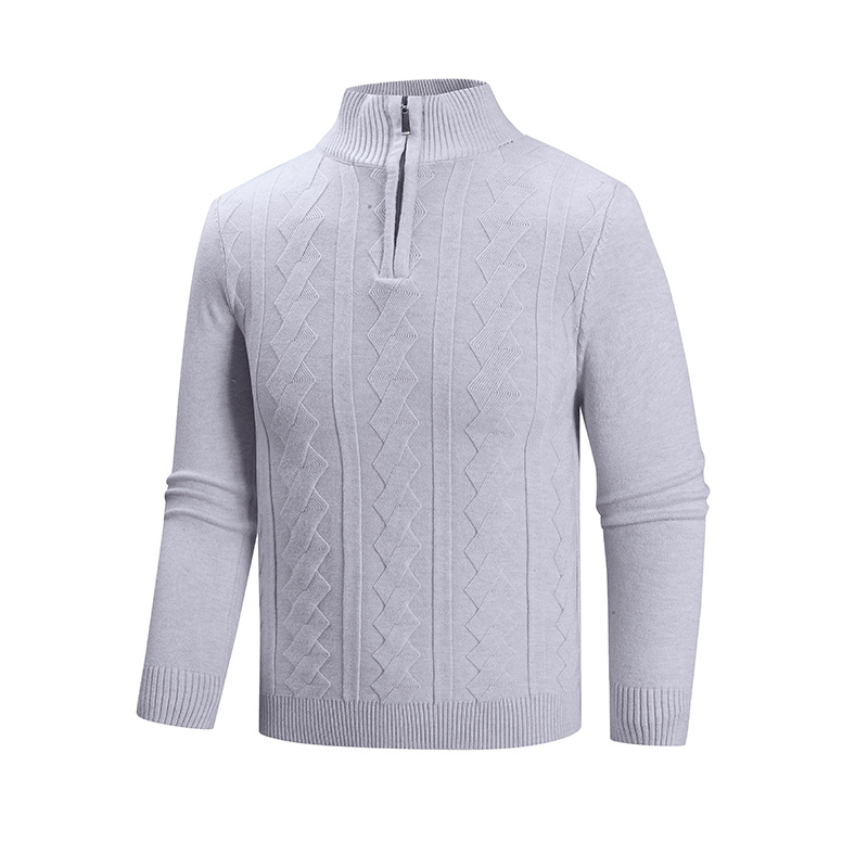 Suéter de punto con media cremallera para hombre: jersey extragrande de mezcla modal suave (transpirable, elástico y cómodo, 8 colores, corte holgado, lavable a máquina)_voghion.com