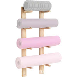 跨境瑜伽垫收纳架墙上泡沫按摩滚轴壁挂放置架瑜伽馆普拉提整理架