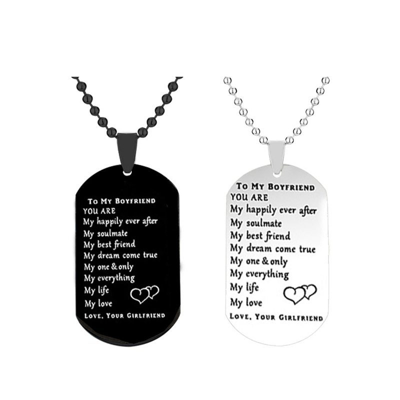 New military necklace for boyfriend fashion trendy men's Valentine's Day personality trendy stainless steel pendant sweater chain New military necklace for boyfriend fashion trendy men's Valentine's Day personality trendy stainless steel pendant sweater chain