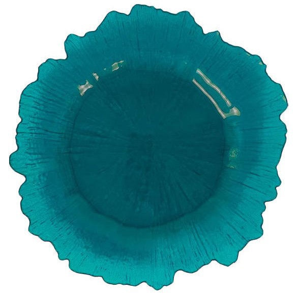 Nuevo diseño de decoración de mesa de boda plástico transparente cargador de borde irregular placa de melamina transparente redonda