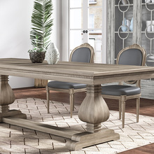 美式实木做旧餐桌椅组合复古乡村长方形桌子法式客厅家用长桌饭桌