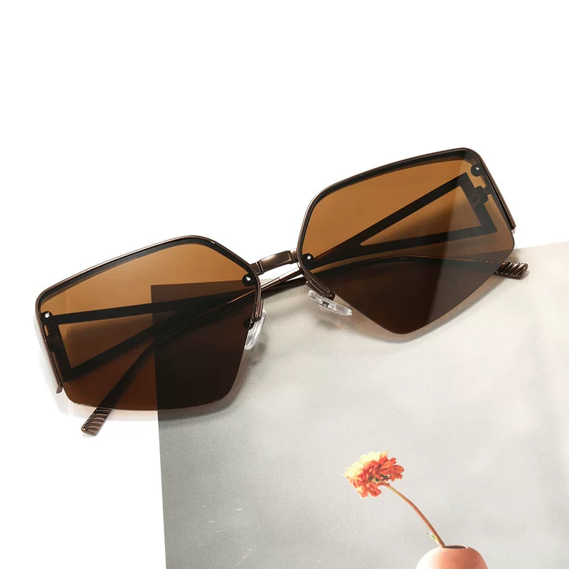 Европейские и американские очки большого Rahmen YK2 уличная съёмка кросс-бордер киберпанк металлическая полурама авиатор очки лягушка зеркало