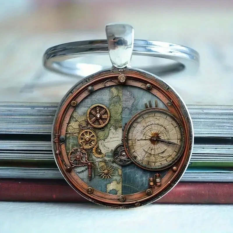 Cross-border Hot Sale Vintage Marine Crew Marine Anchor Compass Pirate Ship Dashboard Keychain Accessories