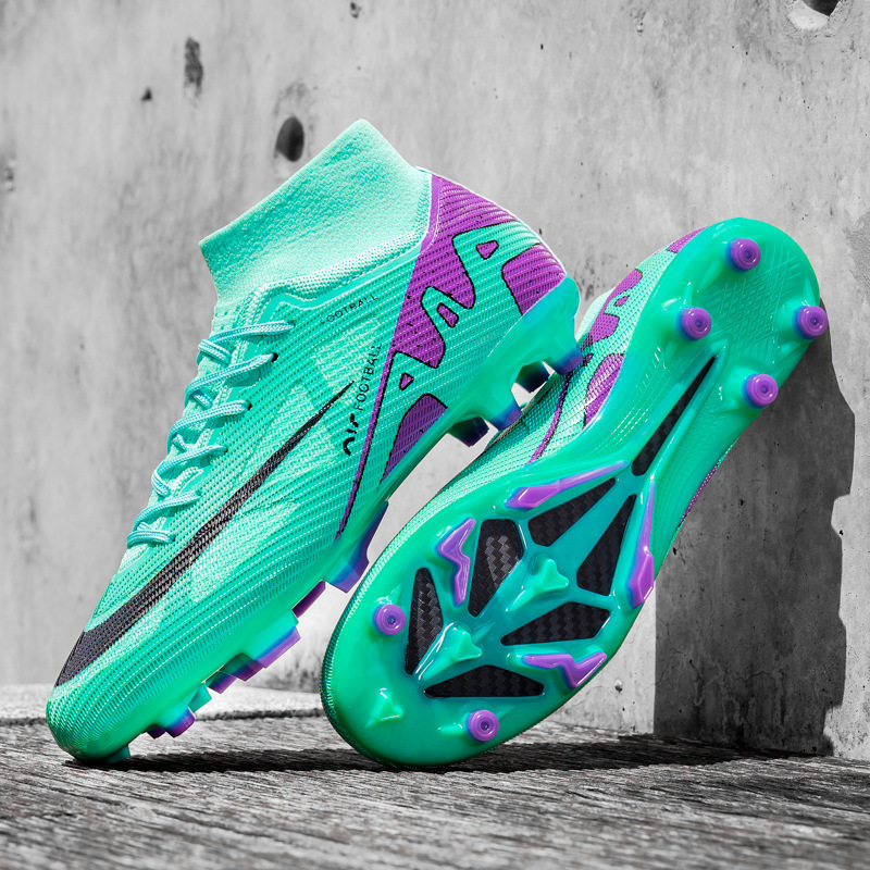 Reproducción transfronteriza de la Copa del Mundo C Luo Thorn 15 Zapatos de fútbol Putian Zapatos deportivos de entrenamiento de hierba de clavos largos de caña alta para hombres