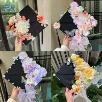 BKy новая студенческая шляпа готовый продукт цветок цветок выпускной фотографии студента колледжа