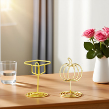 万圣节南瓜名片夹标签夹立式剧本夹子桌面摆件蔬菜可爱便签夹