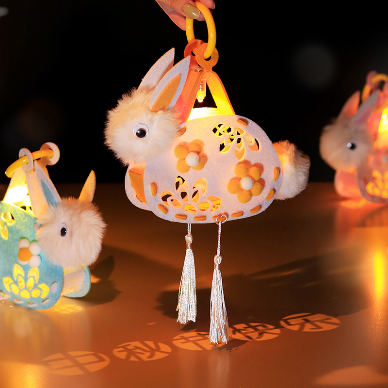 Handheld rabbit, flashlight for kindergarten, materials set, DIY, handicrafts