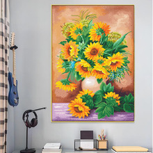 十字绣厂家抖音快手小红书一件代发2025新款线绣客厅刺绣太阳花卉