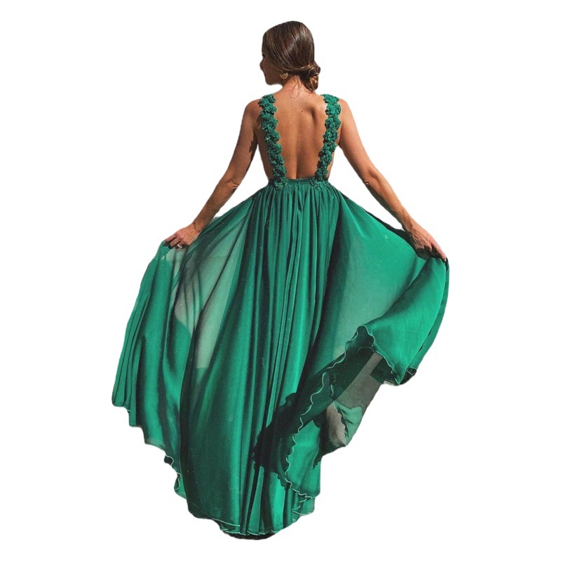 Europa y América Primavera de comercio exterior nueva ropa de mujer vestido deseo Dunhuang sexy vestido Delgado gran swing falda