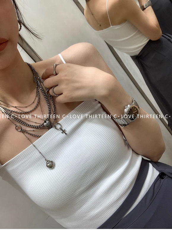 [Spot] Seamless All-in-One Camisole Vest Summer New Fashion Stylish Top with Chest Pad