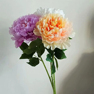 仿真牡丹花 单枝大牡丹假花外贸绢花婚礼堂家居装饰插花假花装饰