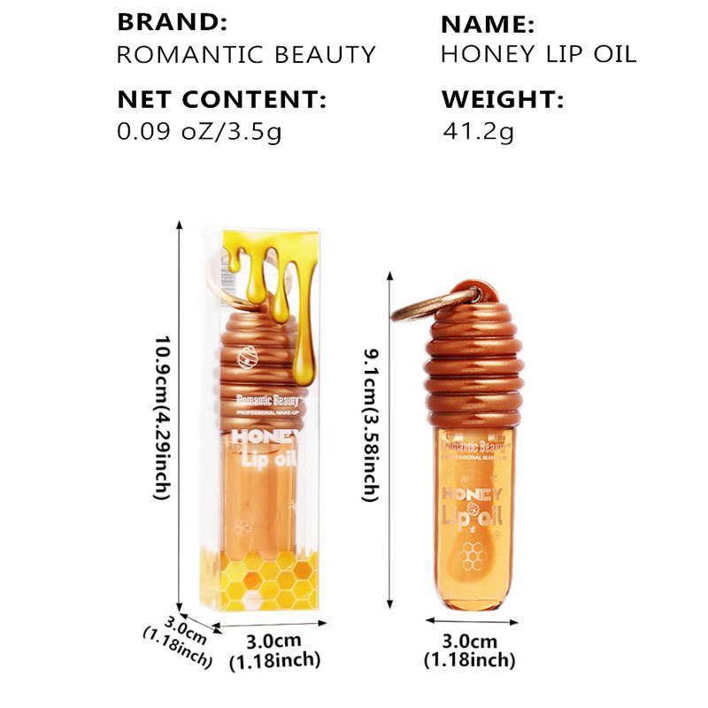 Transfronterizo brasileño miel lipstick humectante lápiz labial espejo esmalte labial de abeja con botón de hebilla nuevo lipstick