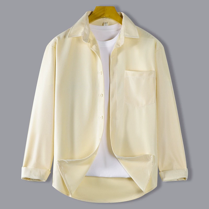 Рубашки ins свободные куртки повседневные топы новые вафли рубашки мужчины с длинными рукавами весна и осень прилив бренд красивый